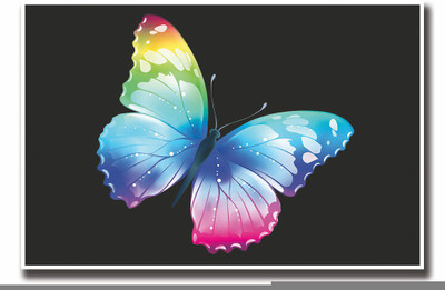 

Posterhouzz Colourful butterfly with black background Fine Art Print(12 inch X 18 inch, Rolled)