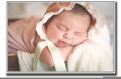 

Posterhouzz Cute Baby sleeping with frill cap Fine Art Print(12 inch X 18 inch, Rolled)