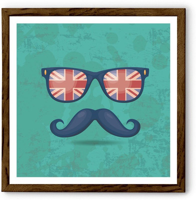 

Hulkut Moustache Love Art Print with brown frame 24 * 24 Inches Fine Art Print(26 inch X 1 inch, Framed)