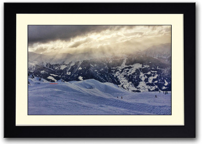 

Snow Covered Mountains and Beautiful Sky Fine Art Print(14 inch X 20 inch, Framed)