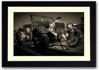 

Vintage Jeep With Chains Fine Art Print(14 inch X 20 inch, Framed)