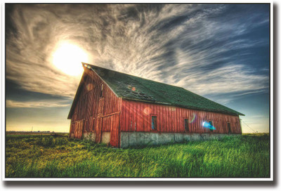 

Beautiful Farm shed and sky Fine Art Print(12 inch X 18 inch, Rolled)