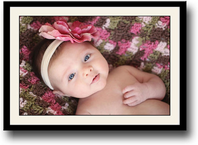 

Cute Baby with pink bow AFP2035 Fine Art Print(10 inch X 14 inch, Framed)