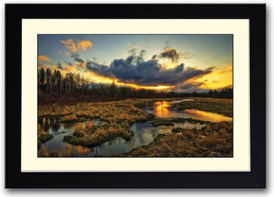 

Reflection of Sunset in River Fine Art Print(14 inch X 20 inch, Framed)