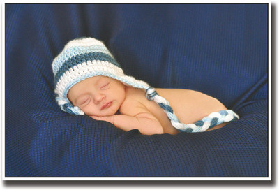 

Baby sleeping in blue cap Fine Art Print(12 inch X 18 inch, Rolled)