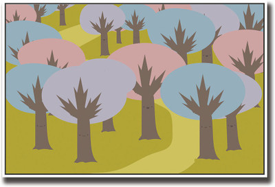 

Colourful trees art Fine Art Print(12 inch X 18 inch, Rolled)