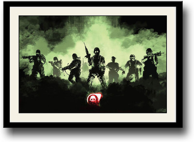 

Soldiers in green smoke Fine Art Print(10 inch X 14 inch, Framed)