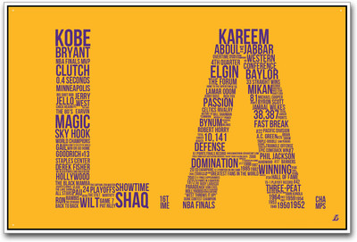 

NBA typography LA Basketball Paper Print(12 inch X 18 inch)