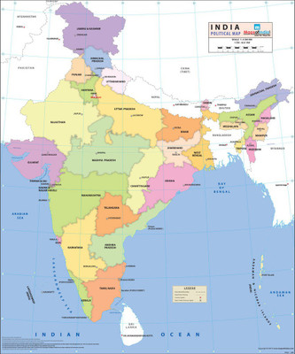 

India Political Wall Map Fine Art Print(32 inch X 27.5 inch, Rolled)