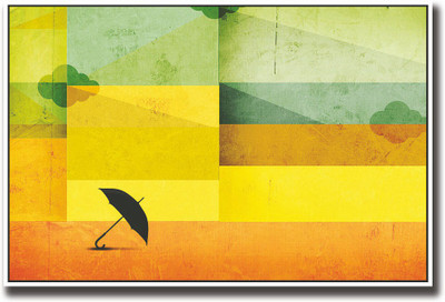 

Umbrella with yellow background Fine Art Print(12 inch X 18 inch, Rolled)