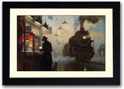 

Man Waiting For Train Artistic Fine Art Print(14 inch X 20 inch, Framed)