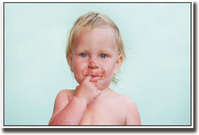 

Baby eating chocolate Fine Art Print(12 inch X 18 inch, Rolled)