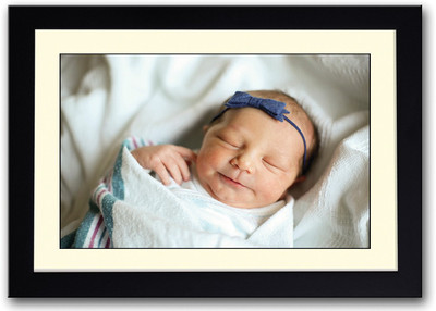 

Cute Baby With Blue Bow Aps1593 Fine Art Print(14 inch X 20 inch, Framed)