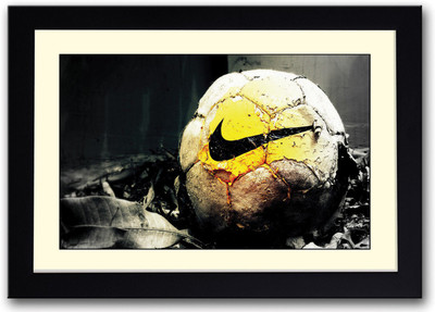 

Football Nike Yellow Fine Art Print(14 inch X 20 inch, Framed)