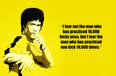 

Spirit Of Sports - Motivational Quote - The Power Of Practice - Bruce Lee - A3 Size Unframed Poster Paper Print(16.5 inch X 11.6 inch)