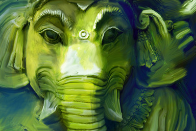 

Ganesha Art Green Fine Art Print(14 inch X 21 inch, Rolled)