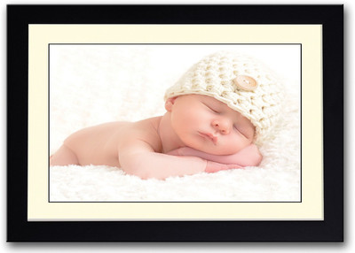 

Cute Baby With Button On Cap Fine Art Print(14 inch X 20 inch, Framed)