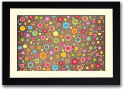 Awesome Multicolour Pattern Fine Art Print(14 inch X 20 inch, Framed)