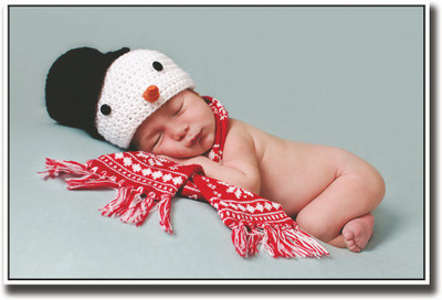 Newborn baby with penguin cap Fine Art Print(12 inch X 18 inch, Rolled)