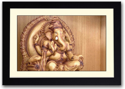

God Ganesha Statue Fine Art Print(14 inch X 20 inch, Framed)