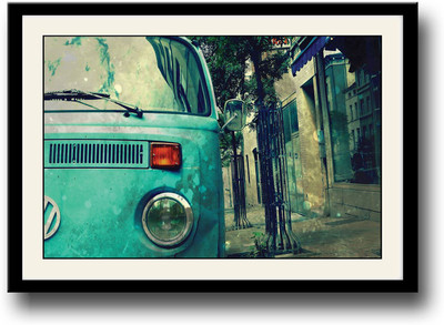 

Wow Blue Vintage car Fine Art Print(10 inch X 14 inch, Framed)