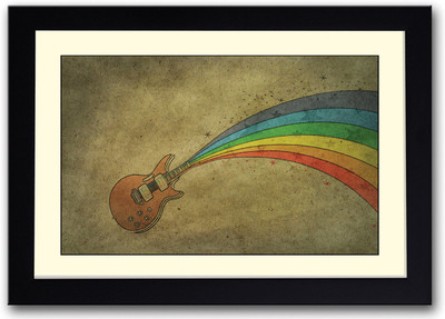 

Retro Colorful Guitar Fine Art Print(14 inch X 20 inch, Framed)