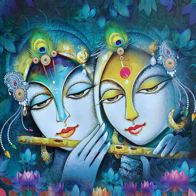 

Artistic Krishna Fine Art Print(15 inch X 15 inch, Box Pack)