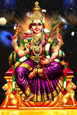 Divine Lakshmi Blessings Paper Print(18 inch X 12 inch, Rolled)