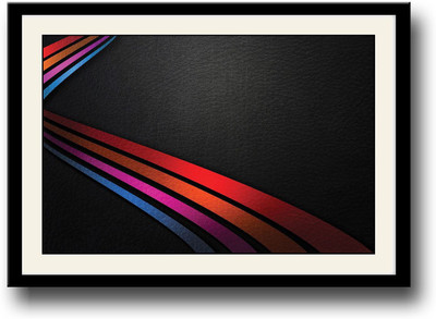 

Abstract colorful stripes on black Fine Art Print(10 inch X 14 inch, Framed)