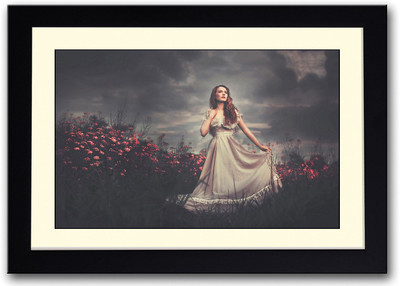 

Girl In Flowers Field Fine Art Print(14 inch X 20 inch, Framed)