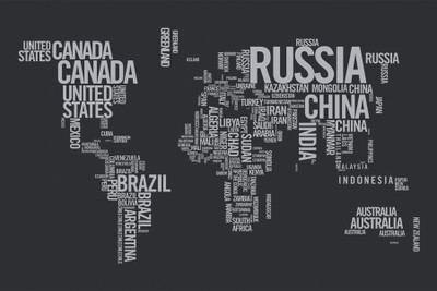 TMS World Mape -Name Paper Print(12 inch X 18 inch, Rolled)