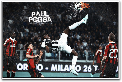 Paul Pogba football kick Paper Print(12 inch X 18 inch)