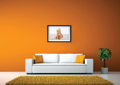 

Baby With A Cute Green Cap Fine Art Print(14 inch X 20 inch, Framed)