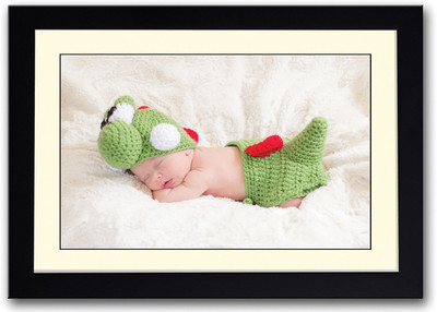 

Sweet Baby Sleeping In Green Fine Art Print(14 inch X 20 inch, Framed)
