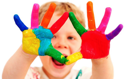 

Child's Love - Colourful Hands Paper Print(12 inch X 18 inch, Streched)
