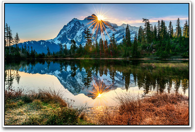 

Sunrise lake Paper Print(12 inch X 18 inch)