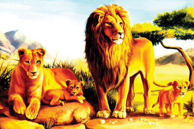 

ESPcreationLions Family Paper Print(12 inch X 18 inch, Rolled)