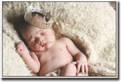 

Baby sleeping with cute crown Fine Art Print(12 inch X 18 inch, Rolled)