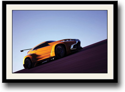 

Yellow Sports Car Fine Art Print(10 inch X 14 inch, Framed)