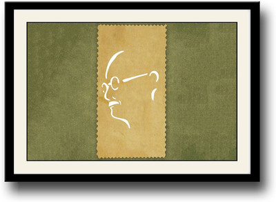 

Mahatma Gandhi Minimalistic Fine Art Print(10 inch X 14 inch, Framed)