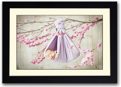 

Baby Sleeping In A Purple Swing Fine Art Print(14 inch X 20 inch, Framed)