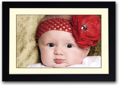 

Cute Baby with Red Flower Fine Art Print(14 inch X 20 inch, Framed)