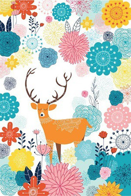 

Forest Deer White Fine Art Print(36 inch X 24 inch, Rolled)