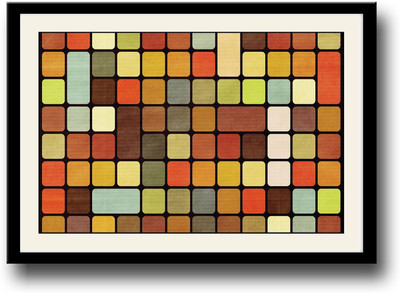 

Mosaic square texture Fine Art Print(10 inch X 14 inch, Framed)