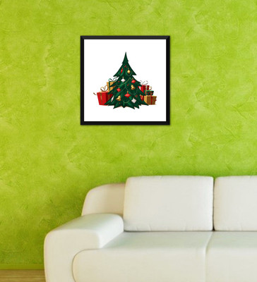 

Tallenge - Christmas Art - Festive Christmas Tree - Ready To Hang Framed A3 Size Poster Paper Print(17 inch X 12 inch, Framed)