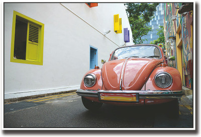 

Vintage car in red Fine Art Print(12 inch X 18 inch, Rolled)