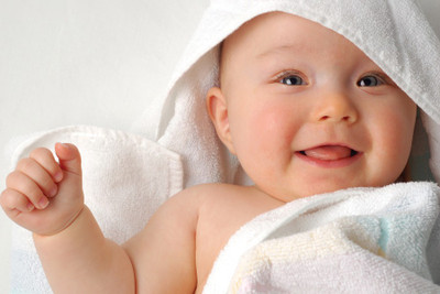

Cute baby in whit towel poster Paper Print(12 inch X 18 inch, Rolled)