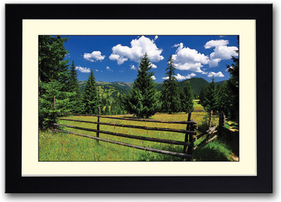 

Fence in the Mountains Fine Art Print(14 inch X 20 inch, Framed)