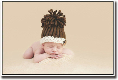 

Cute baby with nice brown cap Fine Art Print(12 inch X 18 inch, Rolled)
