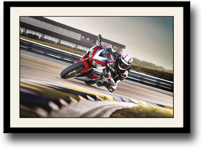 

Bike Cornering Fine Art Print(10 inch X 14 inch, Framed)